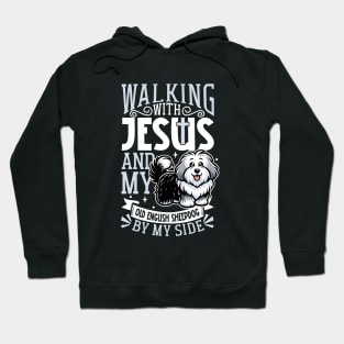 Jesus and dog - Old English Sheepdog Hoodie